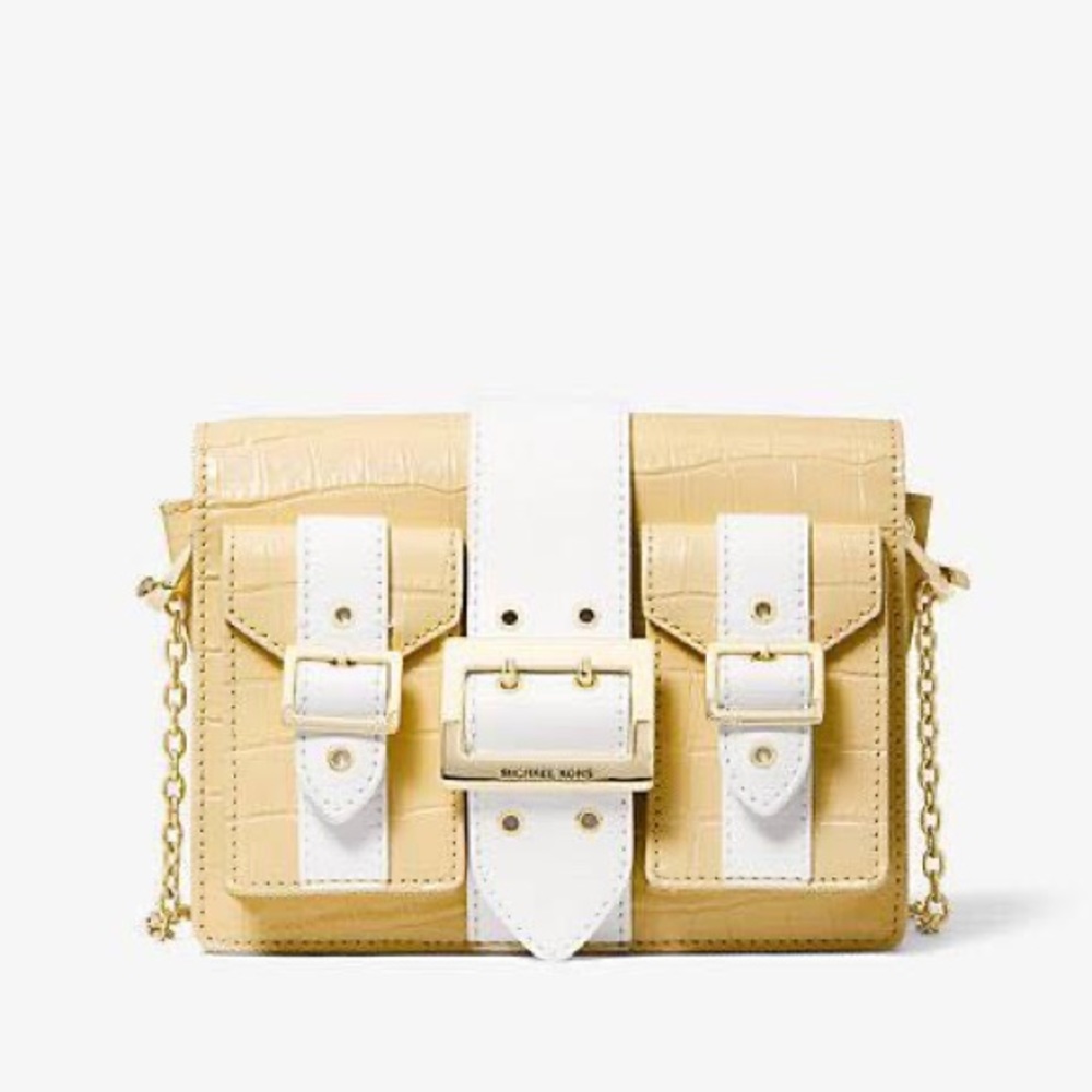 Michael Kors NWT Yellow Leather Embossed Crossbody